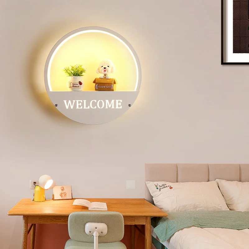 Children's Room Wall Lamps Boy Cartoon Bedroom Bedside Lamp Girl Princess Lovely Creative Decoration Wall Lights Home Decor