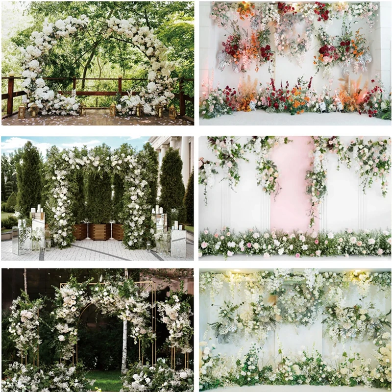 DIY Diamond Painting Wedding Ceremony Backdrop White Flower Full Square Round Diamond Mosaic Cross Stitch Kits 5D Embroidery