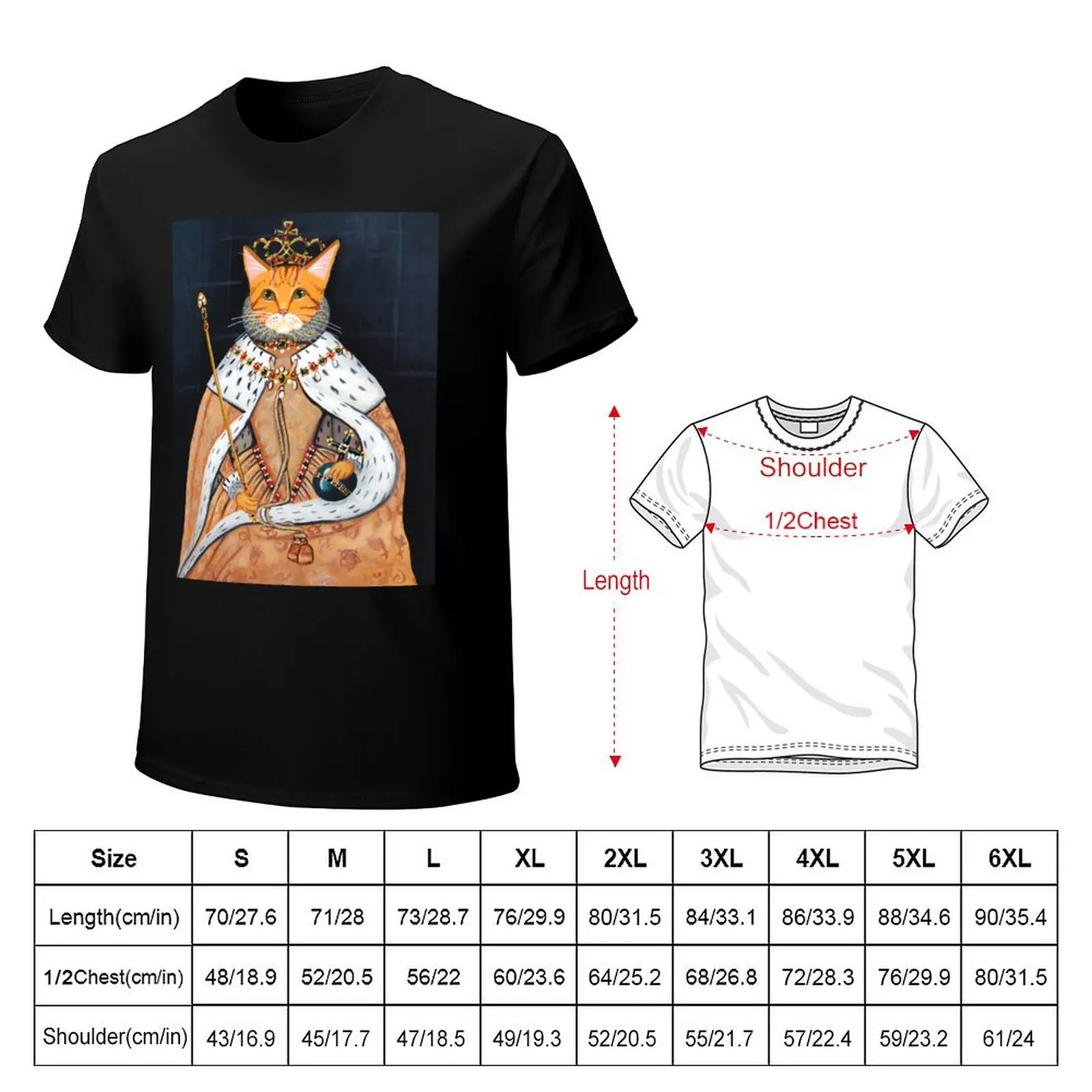 The Coronation - Elizabethan Cat T-Shirt Gym Exercise Short Sleeve T-Shirt