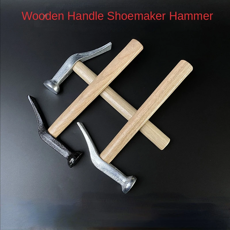 

1pc New Stainless Steel Shoe Hammer Wooden Handle for Leather Work Shoemaking Repairing Remmending Shoe Anti-slip Rustproof