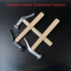 1pc New Stainless Steel Shoe Hammer Wooden Handle for Leather Work Shoemaking Repairing Remmending Shoe Anti-slip Rustproof