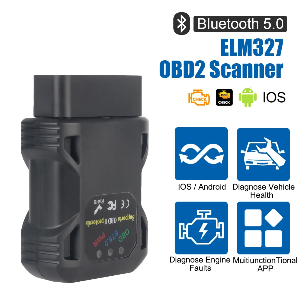 

ELM327 V1.5 Bluetooth 5,0 OBD II считыватель кодов для Android/IOS Windows OBD2 сканер автомобильный диагностический инструмент