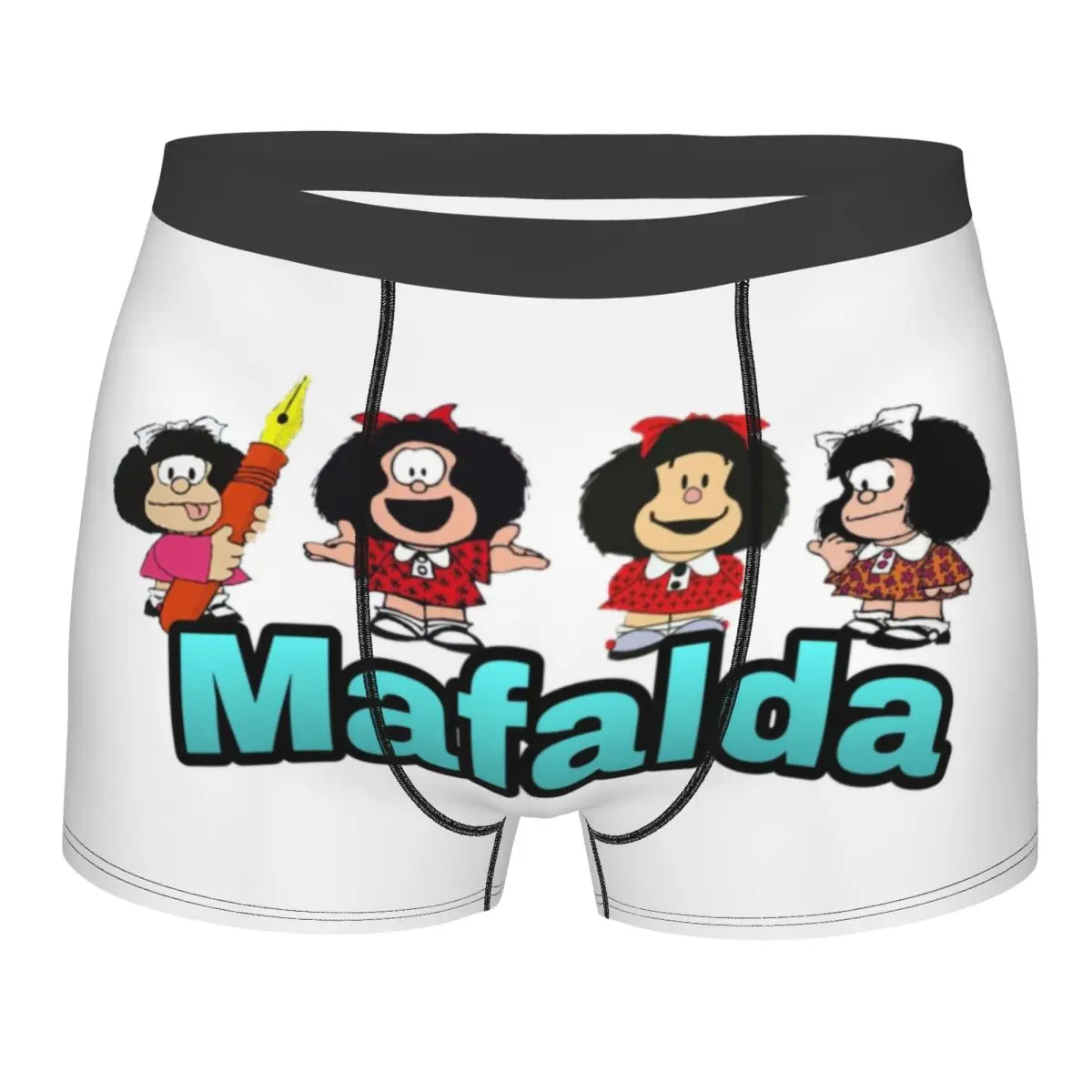 

Мужское сексуальное нижнее белье Quino Argentina Mafalda Comic, трусы-боксеры, мужские дышащие шорты, трусы