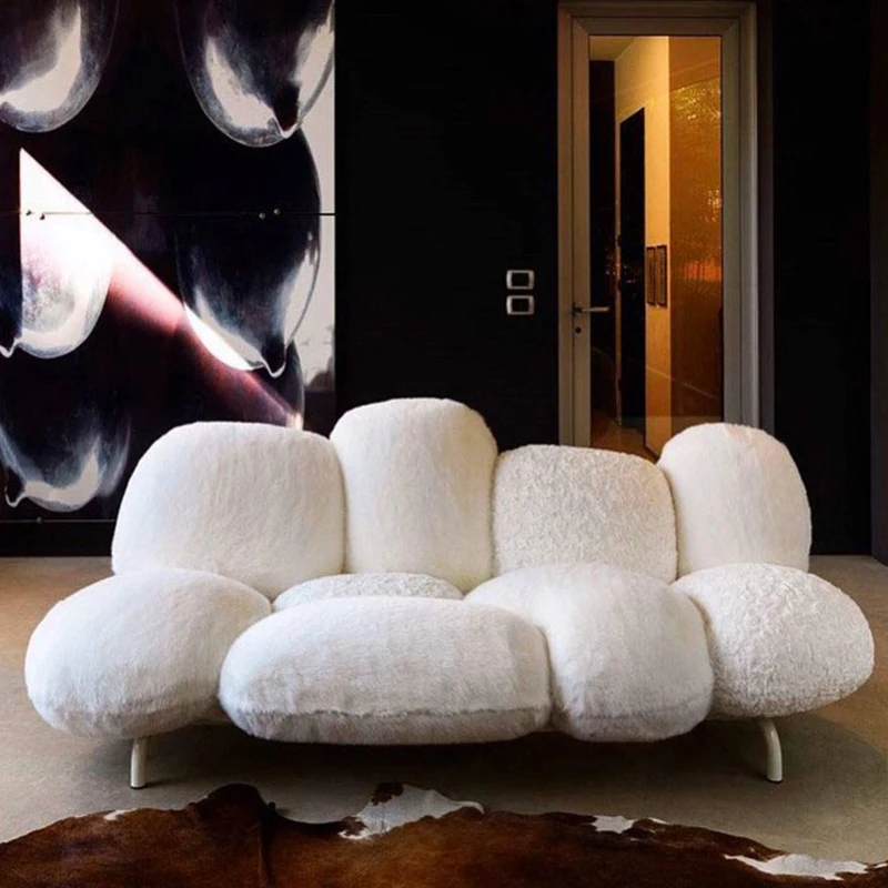 

Adults Living Room Sofas European White Large Italian Designer Velvet Cloud Couches Small Nordic Luxury Canape Salon Furniture