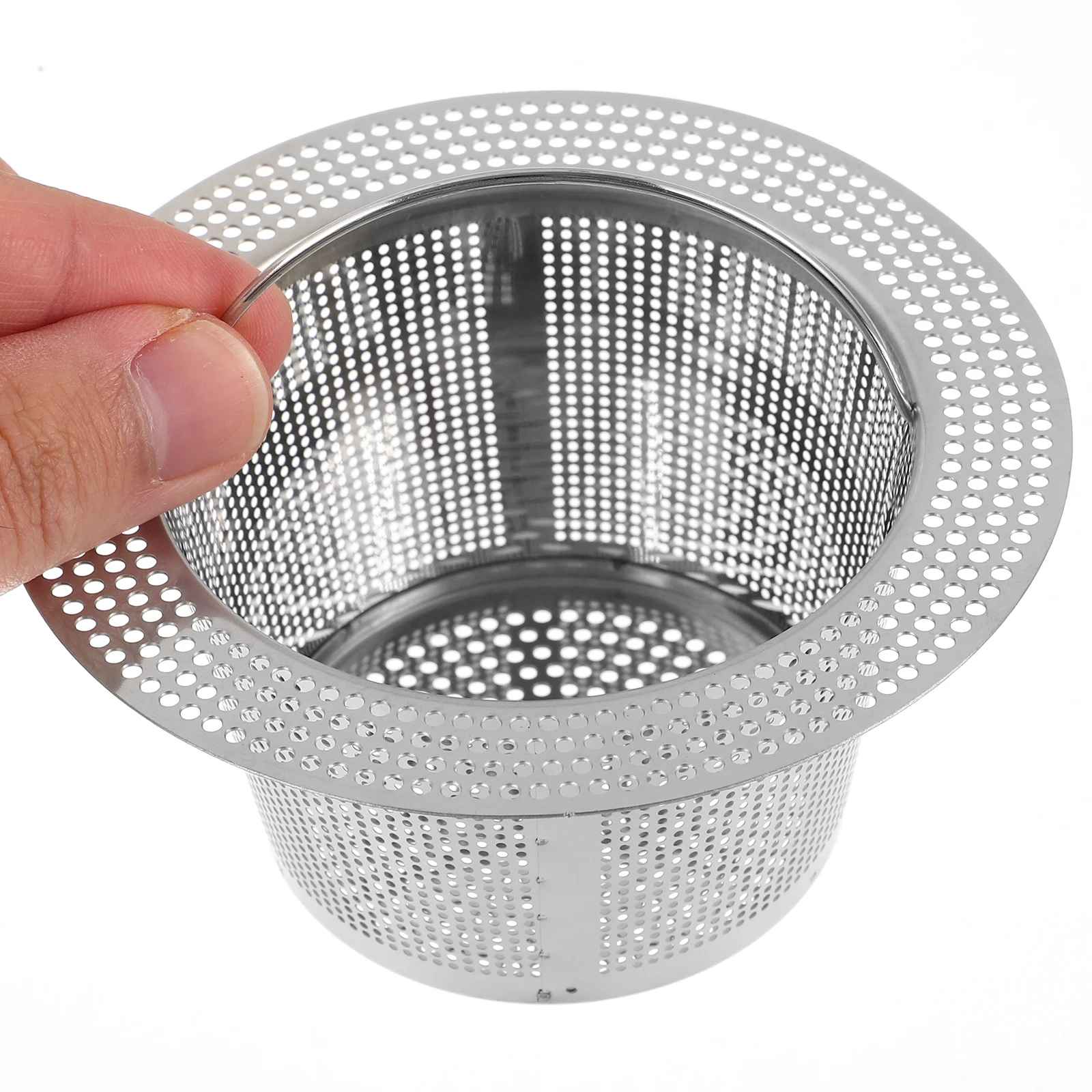 

Filter Stainless Steel Basin Drain Metal Sink Strainer Double Layer Kitchen Basket Silver Drainage