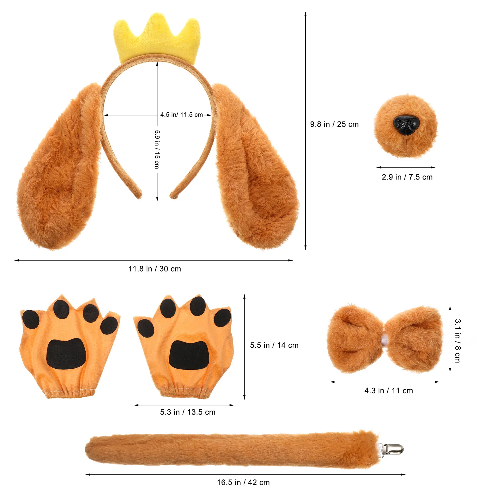 1 مجموعة آذان الكلب عقال زي مجموعة قابل للتعديل الحيوانات الأليفة مثل الملحقات ل تأثيري حفلة الهالوين كابينة تصوير الكفوف قفازات الذيل الدعامة #3