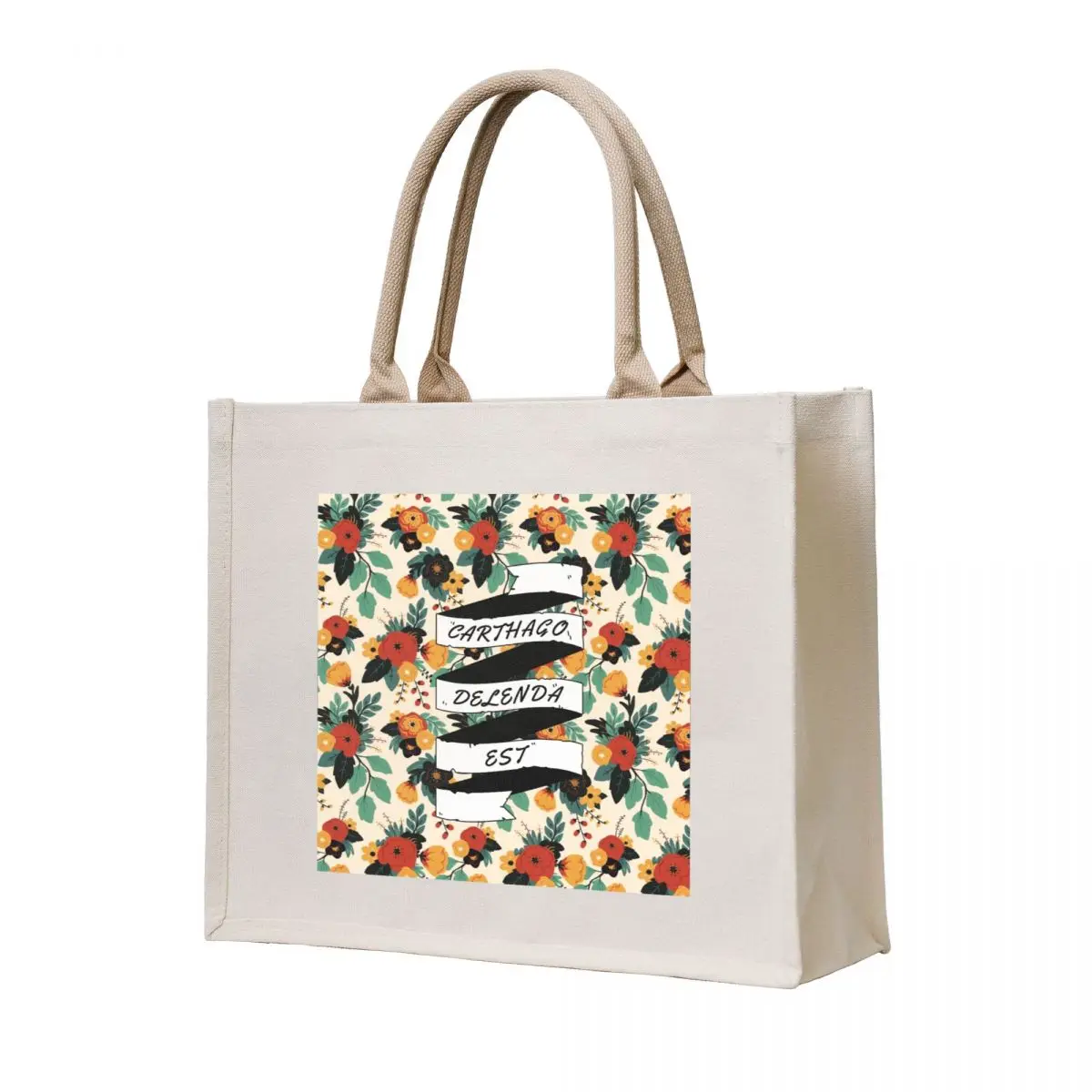 

Carthago Delenda Est - Floral Tote Bag reusable grocery bags great bag Canvas bag for women