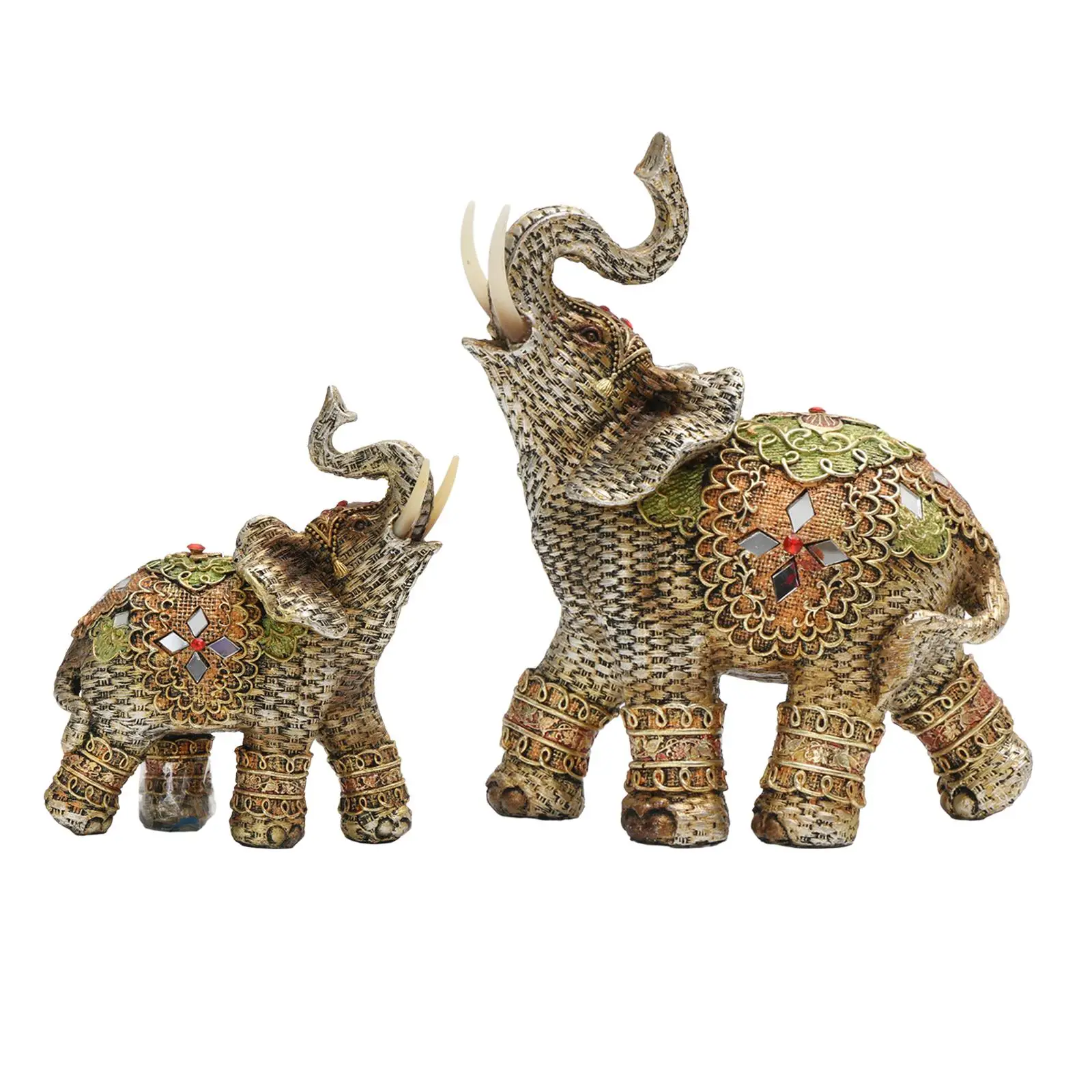 

Elephant Figurine Collectible Artwork Desktop Ornament Decorative Statue for Business Tabletop Office Home Decor Living Room