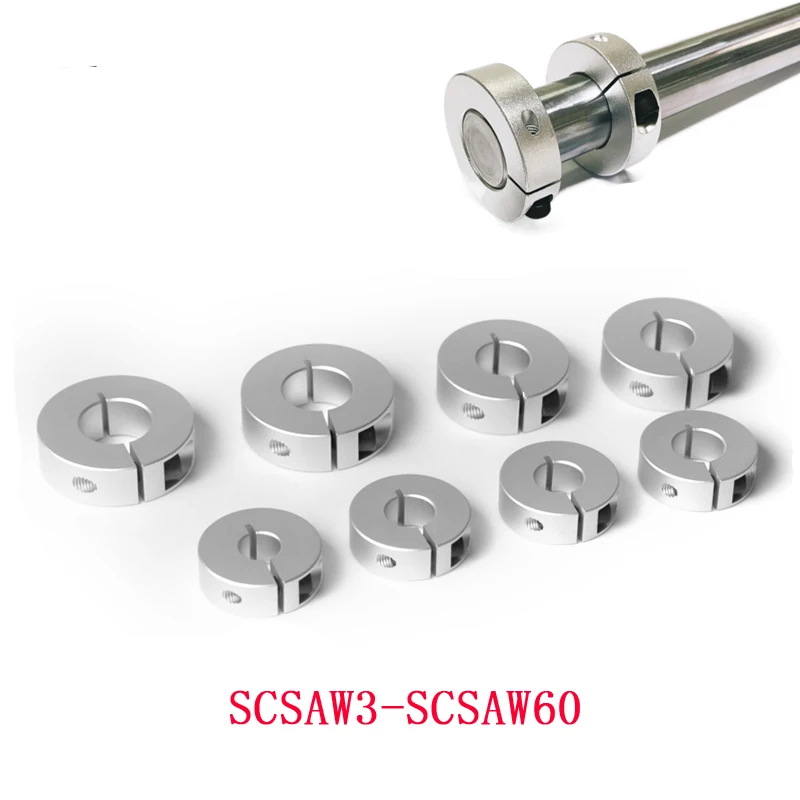 2PC Optical Axis Fixed Locking Limit Ring Separate Fixed Ring Open Type Limit Shaft SCSAW 4/5/6/8/10/12/13/14/15/16/17/18/20/25