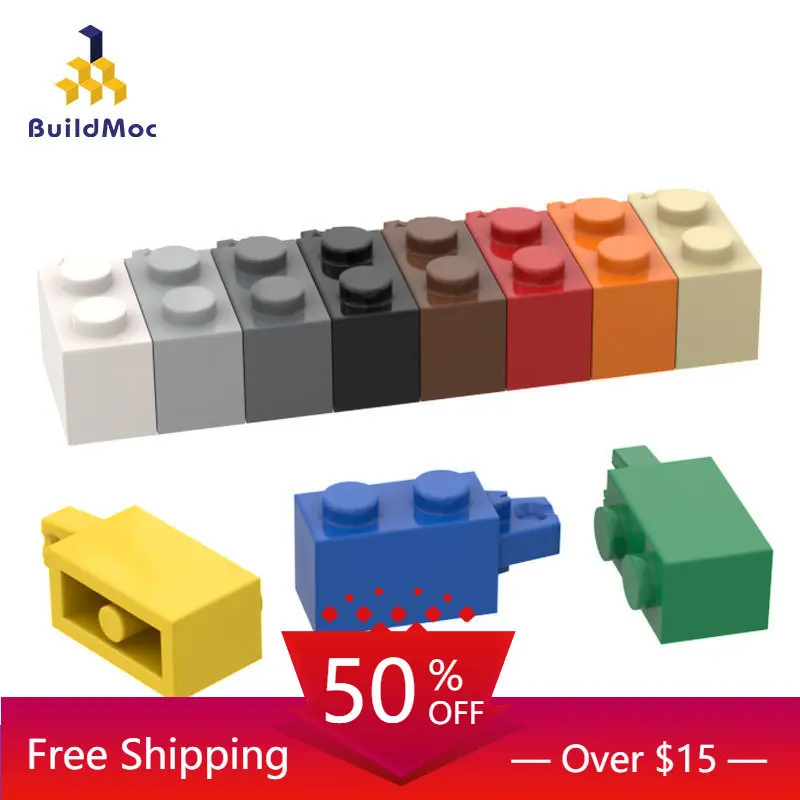 10PCS MOC Assembles Particles 30541 1x2 side joint brick Building Blocks Parts DIY Construction Replaceable For Children Gifts