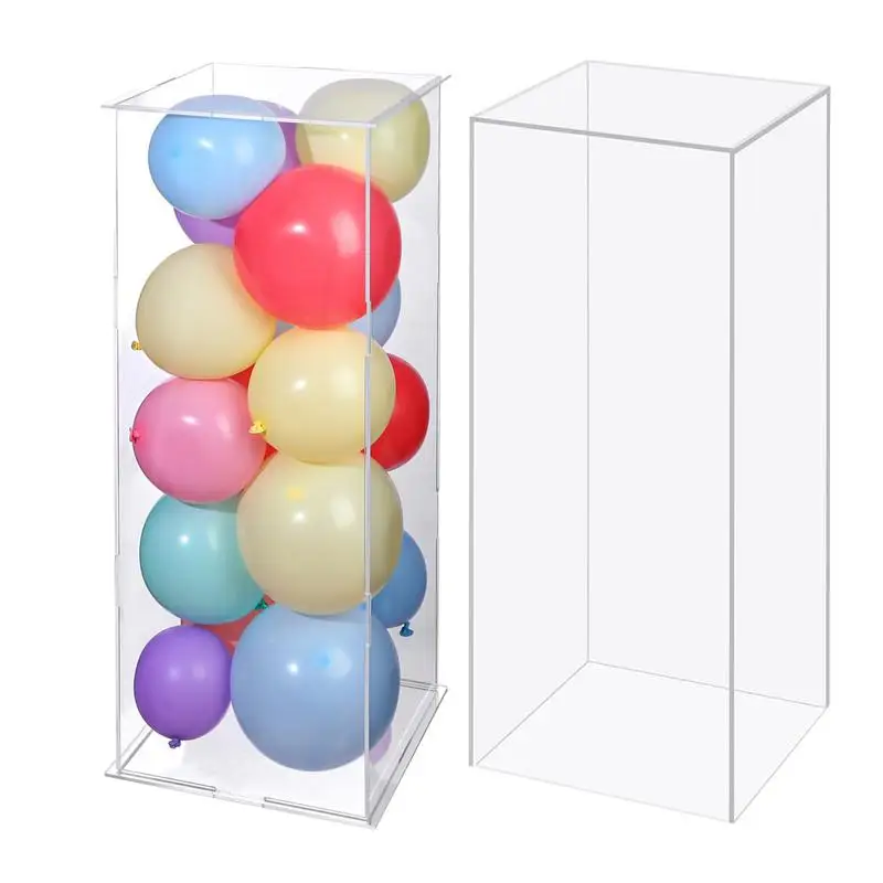 

Pedestal Stand For Parties Clear Wedding Flower Stand Easel Display Decor 11X11X39Inch Pedestal Riser For Birthday Parties