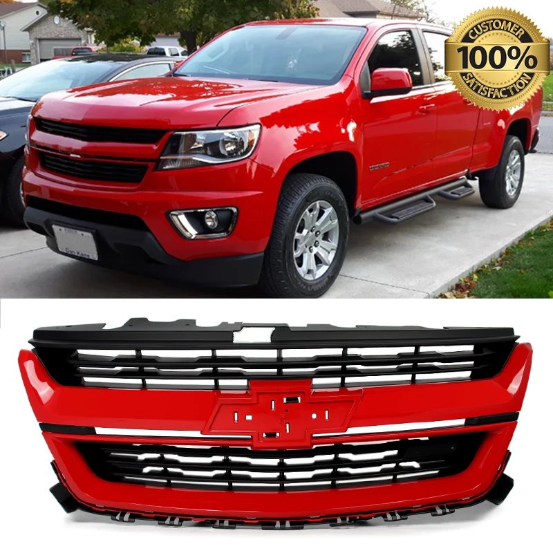 For Chevy Chevrolet Colorado 2015-2020 Front Upper Bumper Grille Grill Red Hot