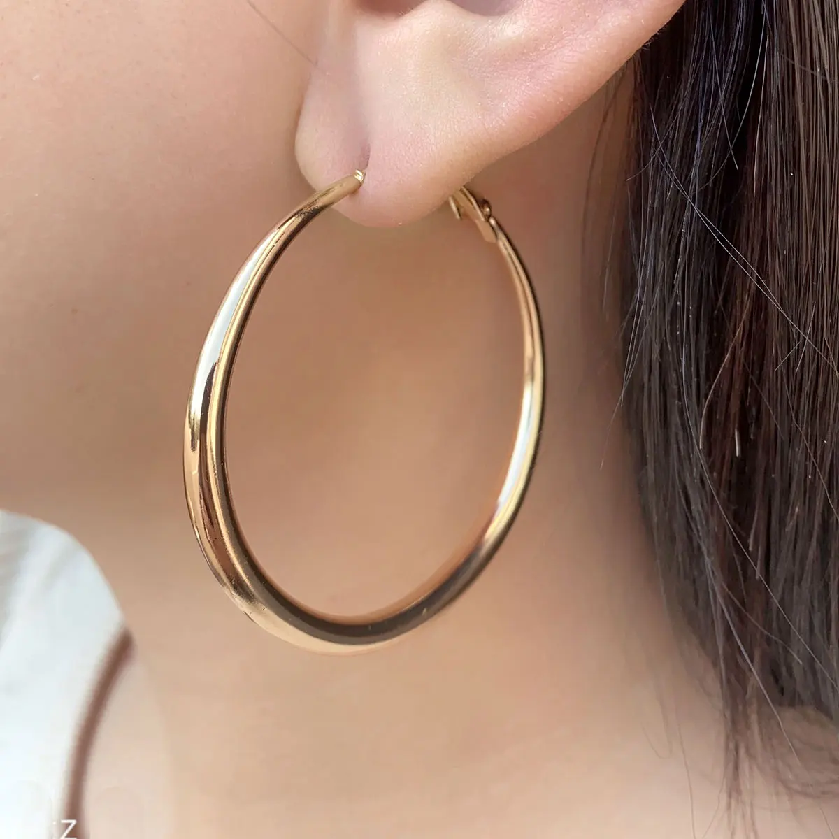 New Chunky Metal Big Hoop Earrings For Women Punk Round Statement Earrings Hoops Thick Fashion Jewelry Femme Boucles d\'oreilles