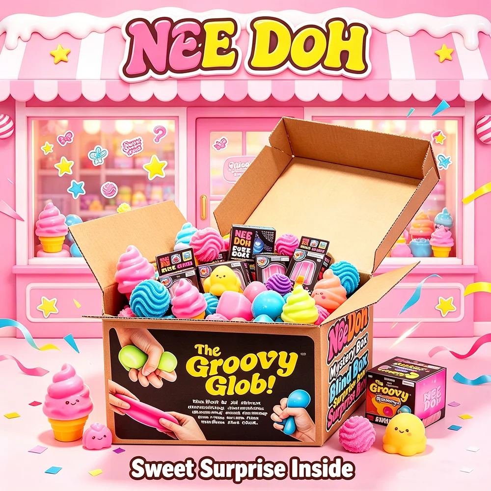NeeDoh In Stock 1000+ Kinds/Pcs Squishy Toys Random one Blind Box Toy Stress Relief Fingertip Sensory Squeeze Toy Mystery Box