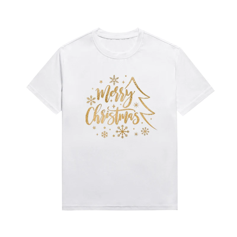 

New Merry Christmas Slogan T Shirt Xmas Tree Printing Tops Casual Personality Tee Custom T Shirts