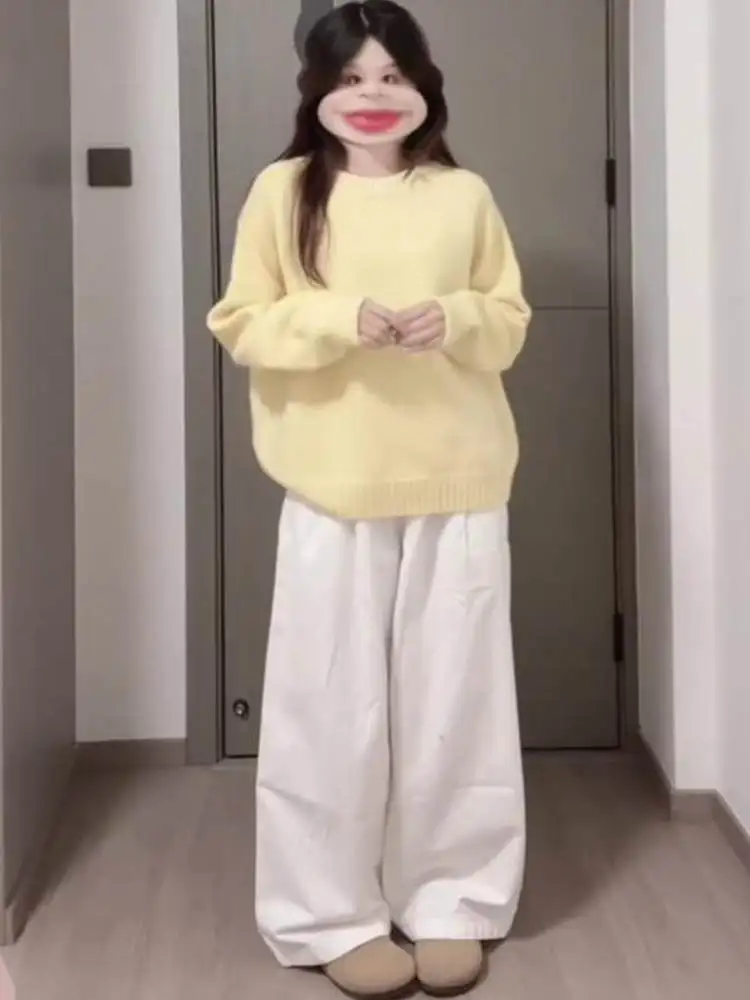 ゆったりとしたニットセーター レディース 秋冬 ラフカラー オーバーヘッド ベース イートトップ