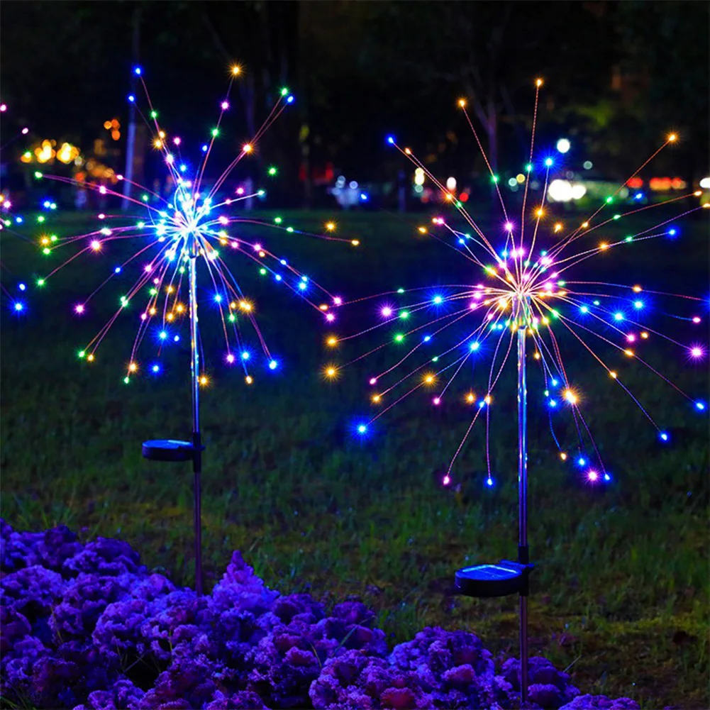 

2Pcs Outdoor Solar Fairy Lights Garden Fairy Light Waterproof Solar Starburst Lights for Yard Patio Pathway Lawn Flowerbed Decor