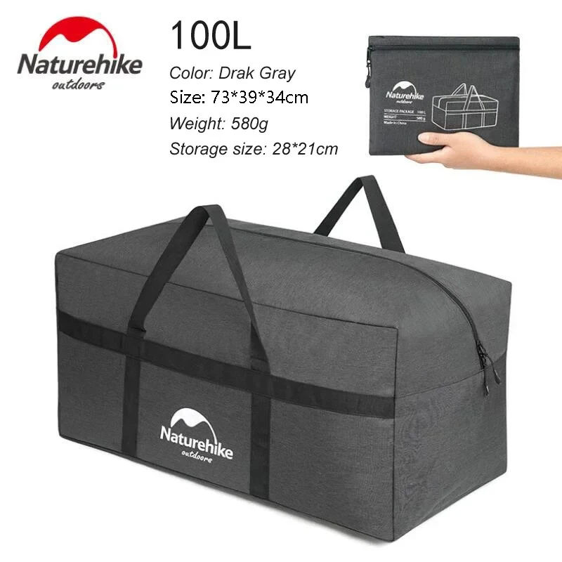 Naturehike opbergzakken 45L 100L grote capaciteit opvouwbare duurzame tassen reistas voor familie kamperen buitenactiviteiten