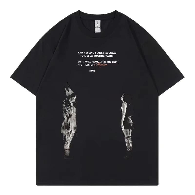 ليدي غاغا الفوضى الكرة جولة 2025 ميرش تي شيرت الرجال النساء الملابس القوطية خمر تي شيرت موضة عادية المتضخم تي شيرت