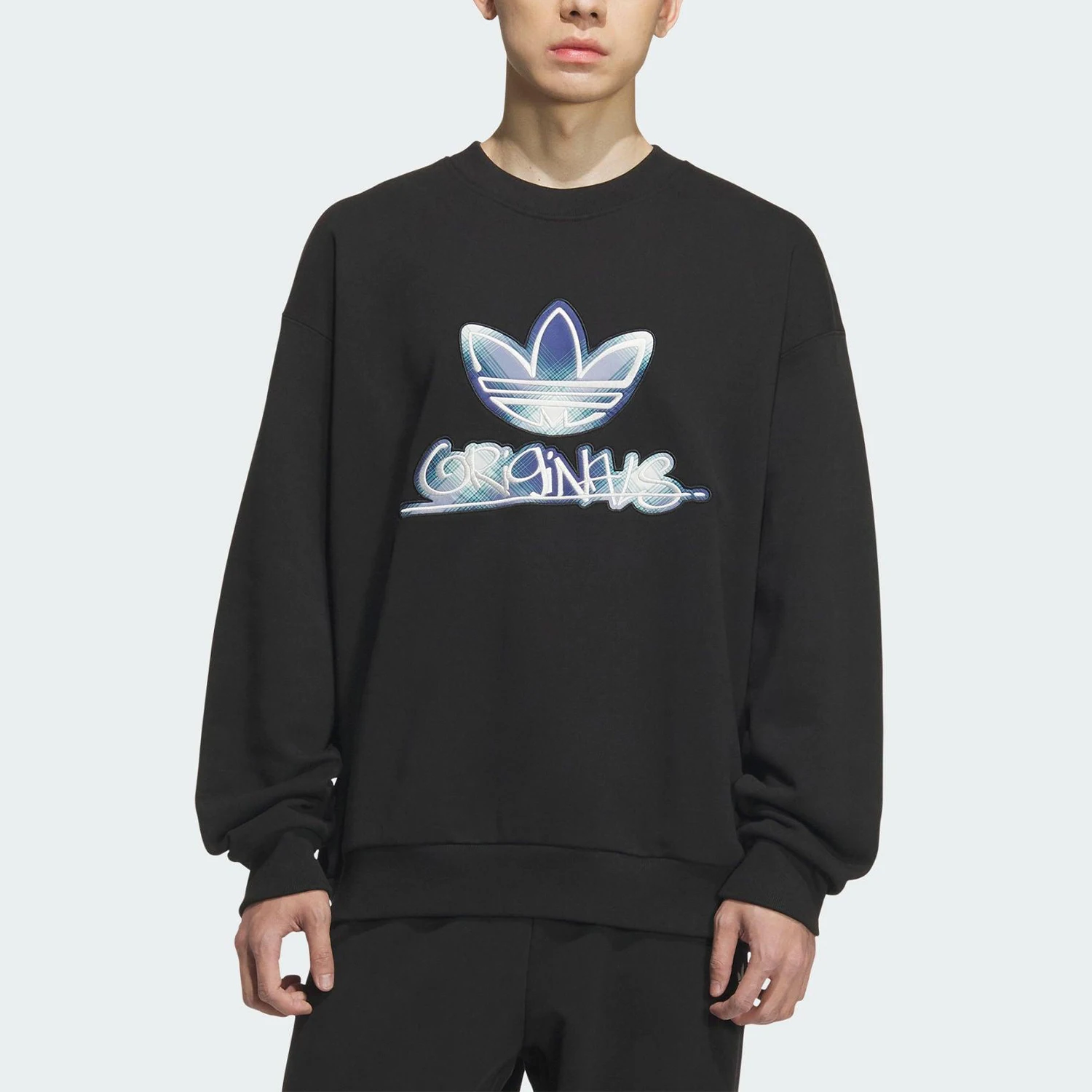 Adidas Authentic Three Leaves Men's Round Neck Pullover Print Loose Hoodie KC0116