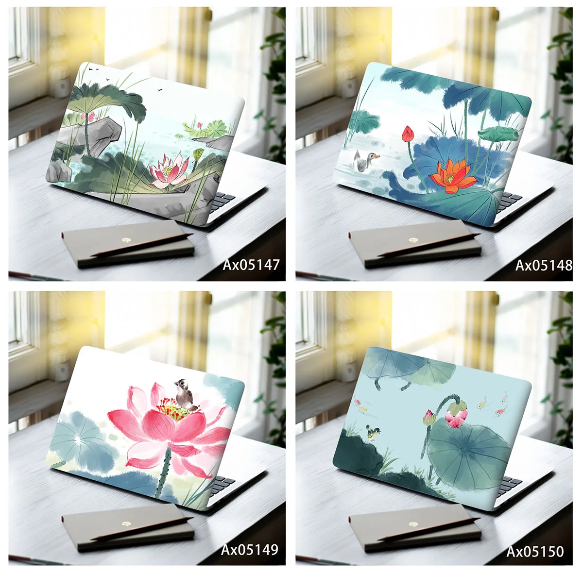 

Ink Wash Lotus Pond Laptop Skin Stickers Vinyl Decal MacBook HP Dell Lenovo MacBook Notebook PC Aesthetics Decoration