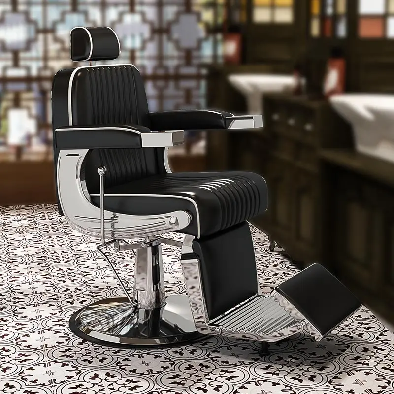 Stuhl, der für Friseursalon, Rasier-Retro-Friseursalon, Lifts tuhl, Liegestuhl zusammen geklappt werden kann