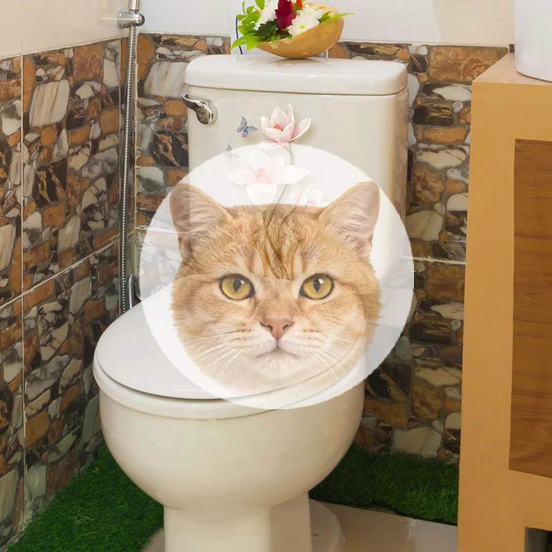 Popular Flower Toilet Stickers Bathroom Seat Cover Sticker Self-adhesive Removable Waterproof PVC Sticker Refrigerator Posters