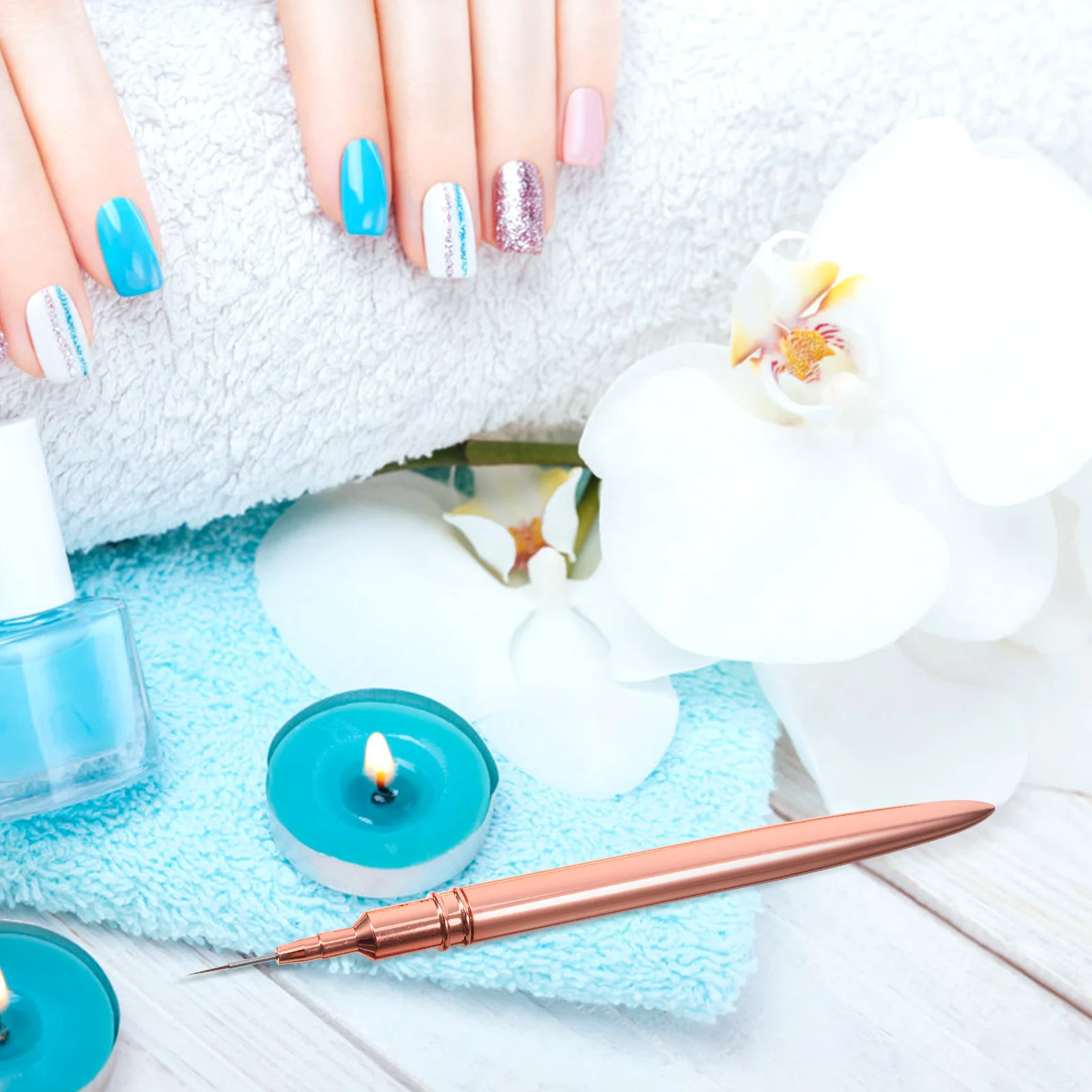 3 قطعة مجموعة أقلام تزيين الأظافر فرشاة مانيكير أدوات تصميم الأظافر لوازم صالونات التجميل المهنية فرشاة بطانة للأظافر #5