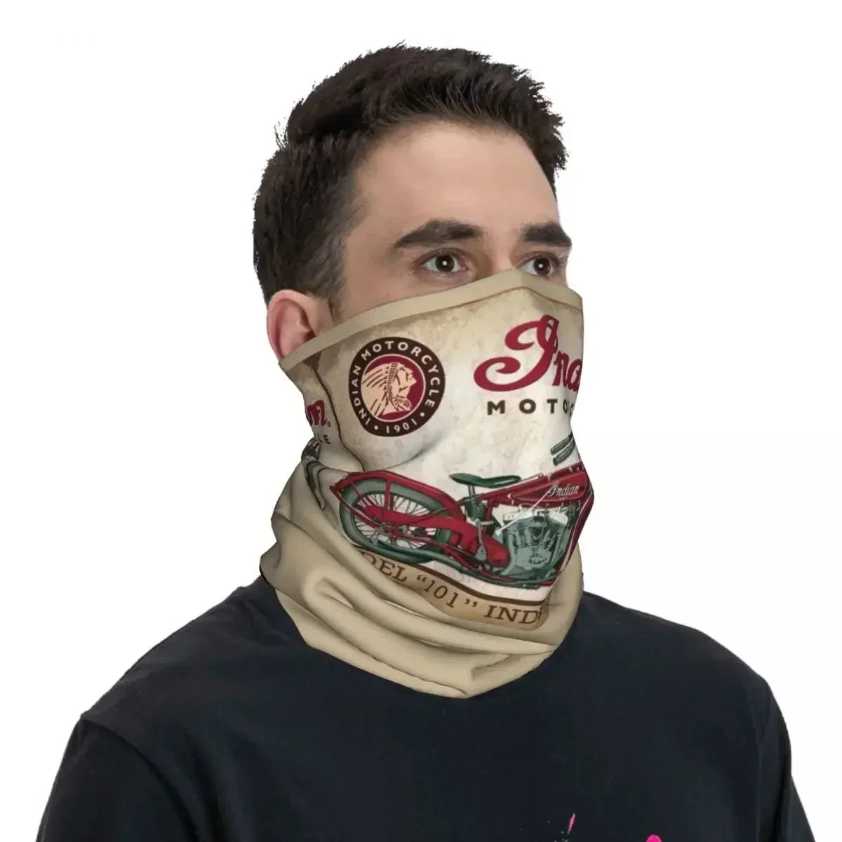 Polaina de cuello con estampado para hombres y mujeres adultos, bufanda cálida de motocicleta, Motor Old Indians Never Die 4, pasamontañas para ciclismo