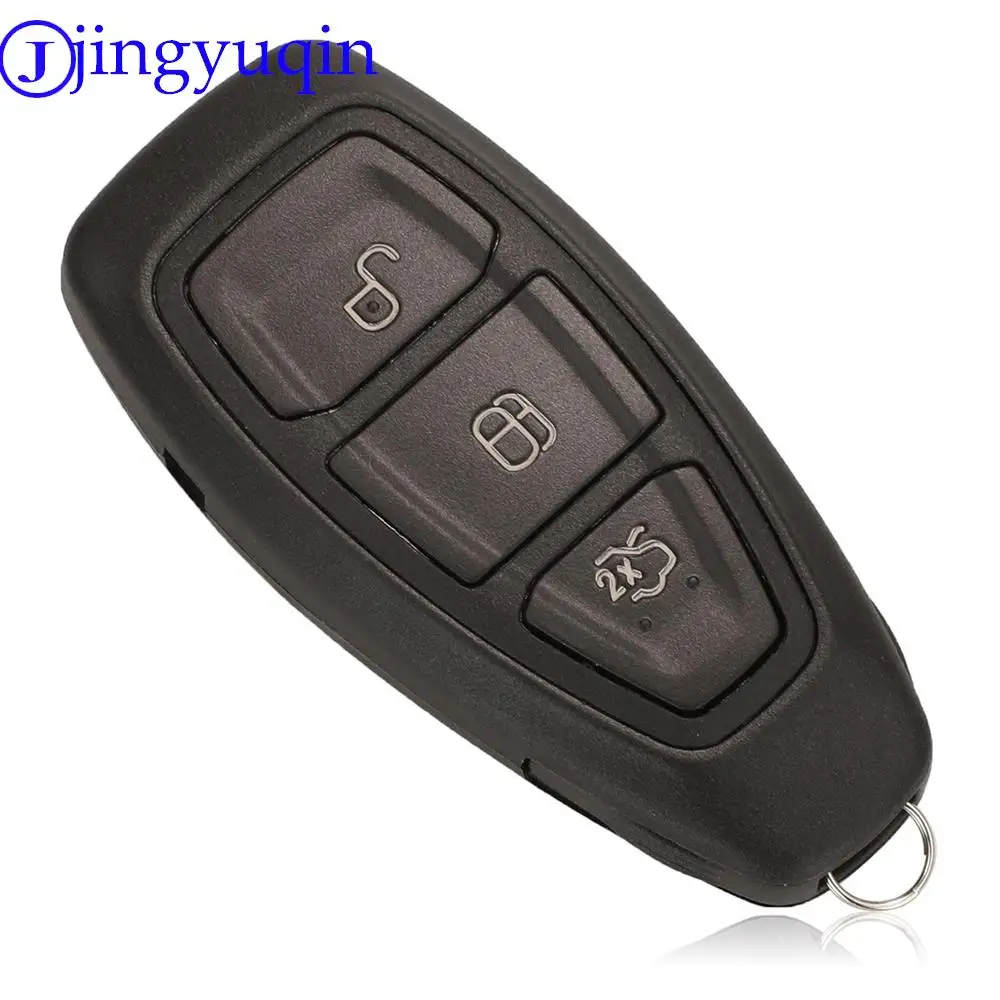 Jingyuqin 3 Button Car Key Shell With Insert Blade Replacement Smart Key For Ford Mondeo Fiesta Focus Titanium C-Max Kuga Refit