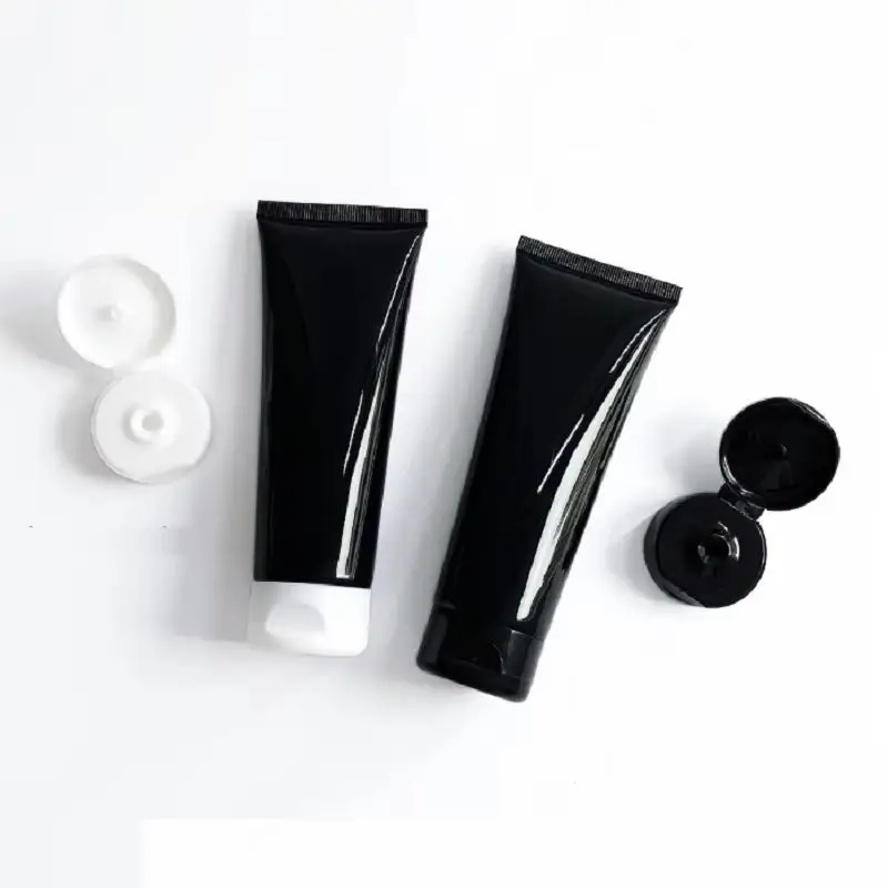 

20Pcs Travel Tubes Empty Cosmetic Container Cream Lotion Soft Squeeze Tube Empty 100ML Bright Black Makeup Refillable Bottles