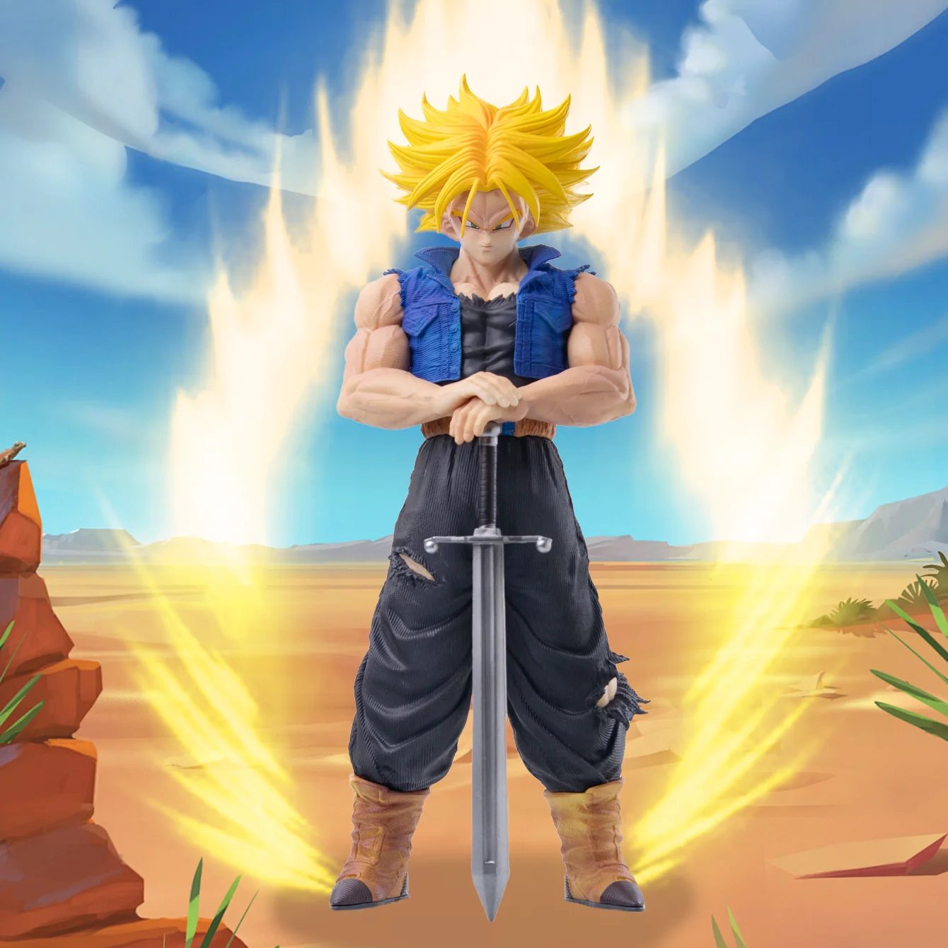 

Фигурка Транка из Dragon Ball, аниме-мерч, подарок для друзей на день рождения, статуэтка аниме-персонажа, украшение для рабочего стола, коллекционная фигурка, праздничный подарок, небольшой подарок, коллекционный предмет