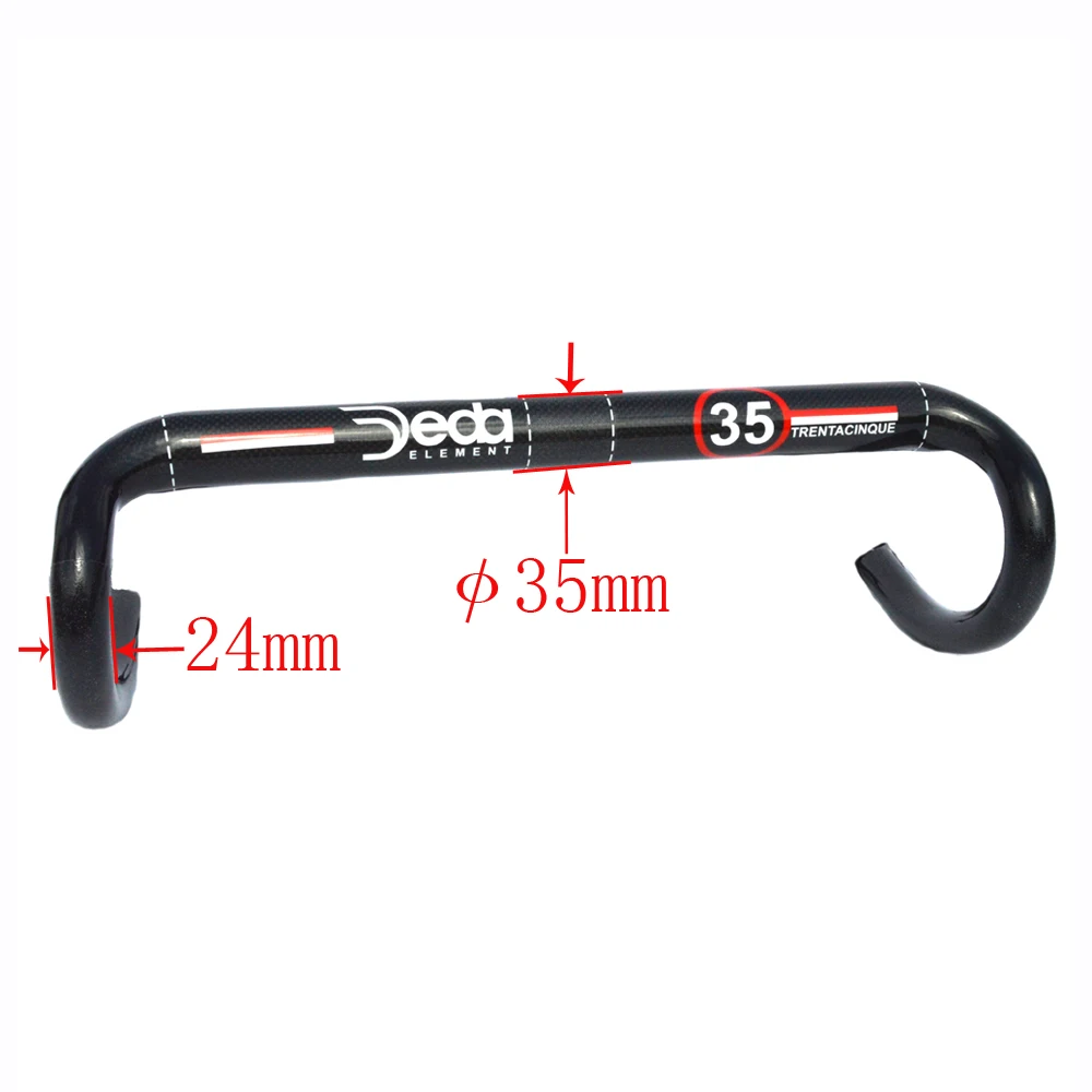 

Deda-Full Carbon Fiber Road Bike Handlebar Drop Bar, 35mm, 3K Gloss, 400-440mm Large Diameter