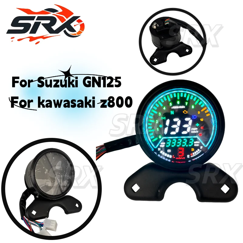For kawasaki z800 Universal Motorcycle Speedometer Digital Moto Dashboard panel Tachometer Motocross Hour Counter