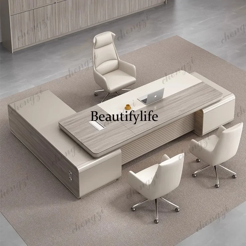 B573 New Chinese Style Office Desk Minimalist Executive Manager President Large Office Desk Board Office Furniture Skrivbordet
