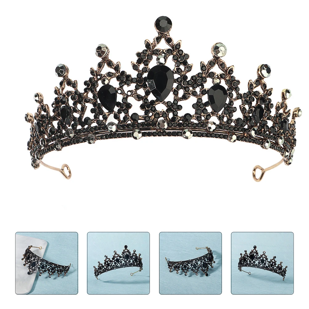 

1Pc Lightweight Vintage Crown Headband Chic Rhinestone Baroque Hair Accessories For Brides And Parties
