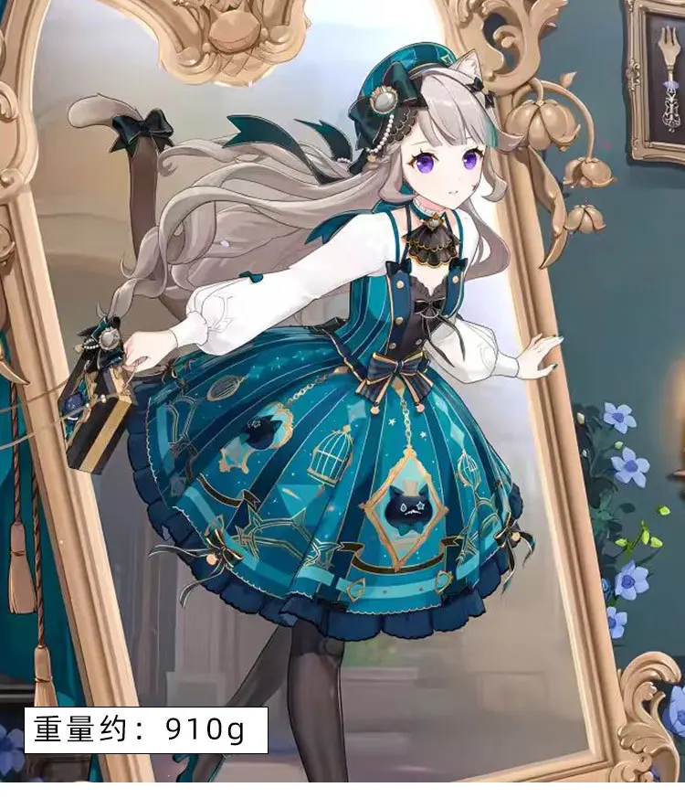Genshin Impact Lynette Cosplay Costume Set Full Set Game Same Style Joint Dress Hat Bow Accessories Wig Stage Comic Con Outfit