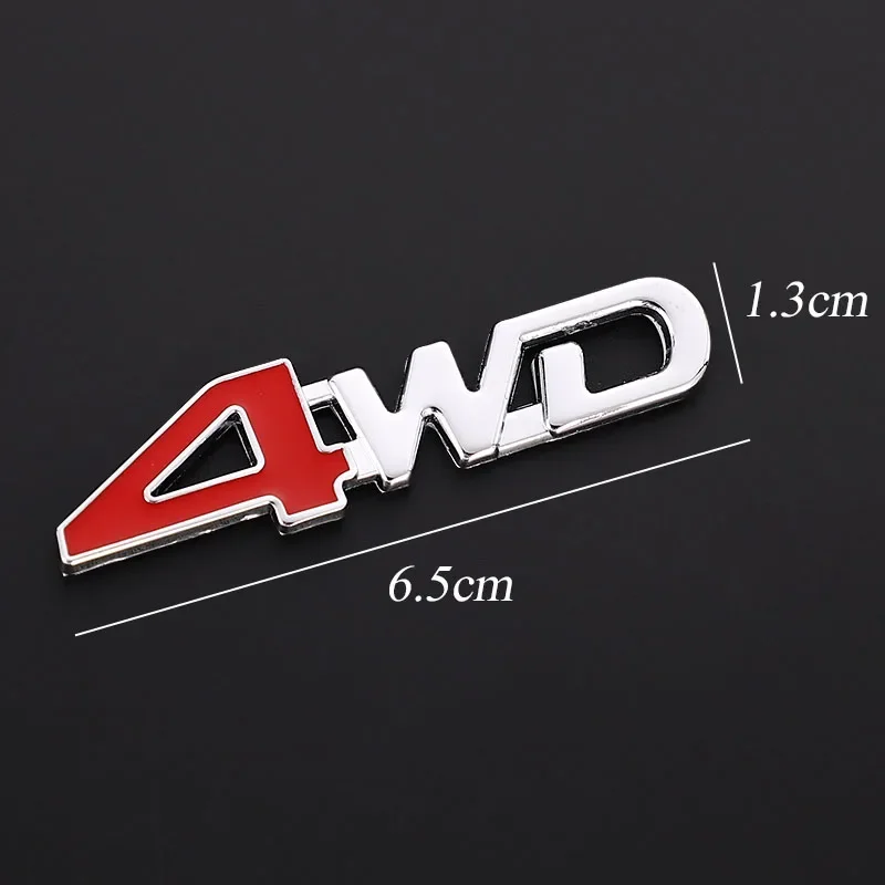 1Pcs Car 3D Metal Stickers 4WD 4X4 Decals For Renault Megane 2 Captur Mitsubishi ASX Suzuki Vitara Jeep Wrangler Peugeot 307 308 view 5