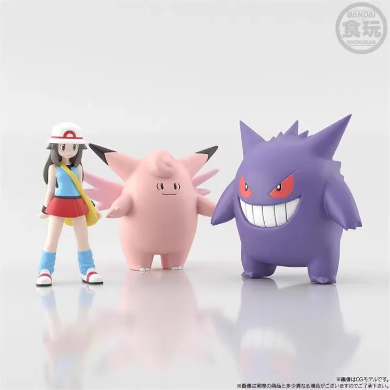 In Stock Bandai Shokugan Pokémon Scale World Leaf&Pixy&Gangar Anime Action Figure Toy Gift Model Collection Hobby