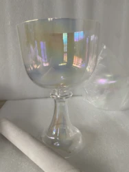Crystal singing chalice cosmic rainbow clear color 528Hz about 5