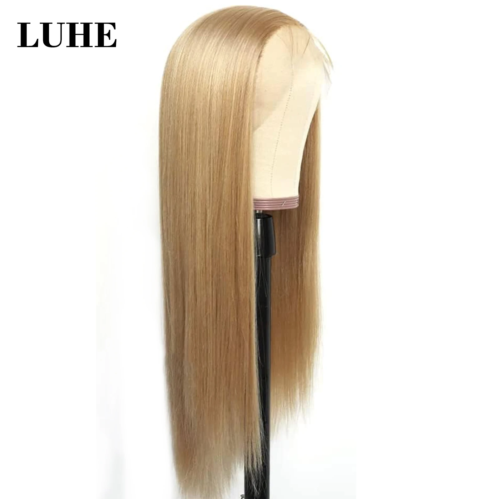 Ash Blonde Highlight Synthetic Lace Front Wigs for Women Middle Part Natural 30 Inch Long Smooth Straight 13x3 Lace Frontal Wig