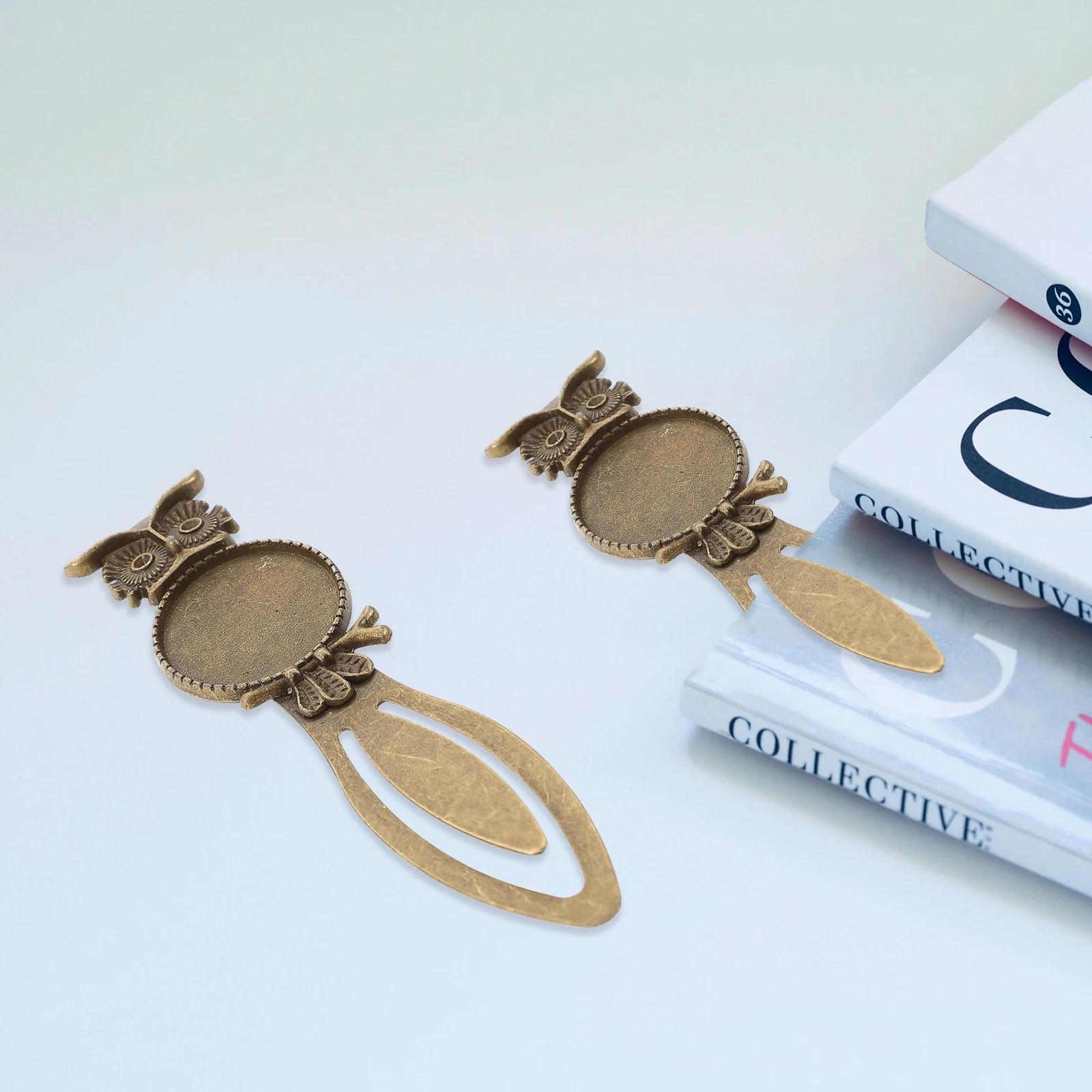 20 Pcs Green Bronze Bookmark Gift Owl Bulk Pendant Bookmarks Rayon Metal Marker Student Tiny Beautiful