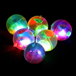 Bola de salto de Flash para niños, juguete luminoso, bola hinchable brillante, LED, elástica, diversión al aire libre