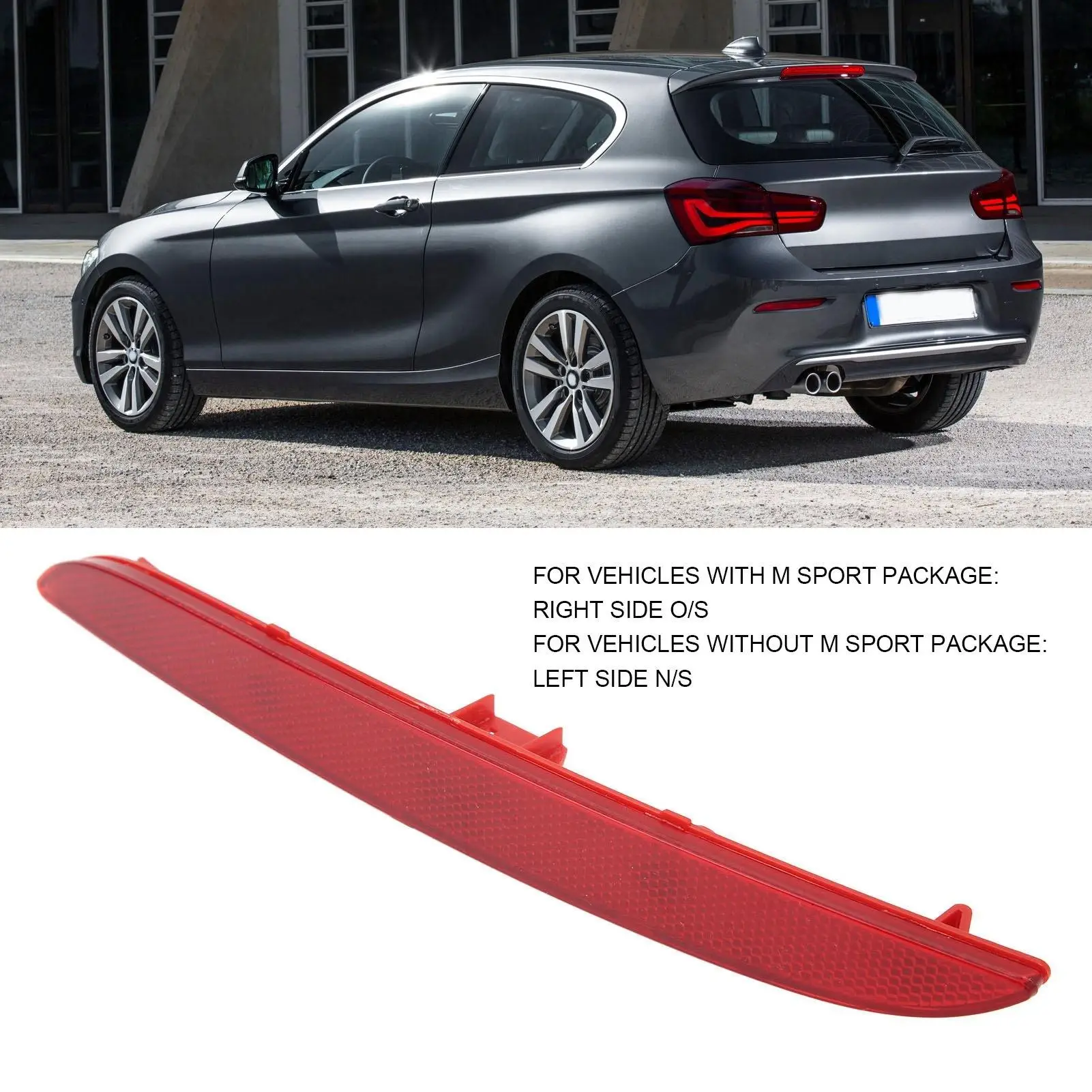 63147363787 Car Rear Bumper Reflector Lasting Performance Improvement Rear Bumper Reflective Strip Easy To Install Stable