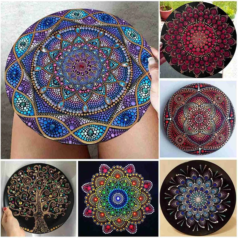 Juego de herramientas de punteado de Mandala B62B-52X para pintar rocas, Kit de puntos de rocas de pintura, palo acrílico, herramienta de taladro de punta