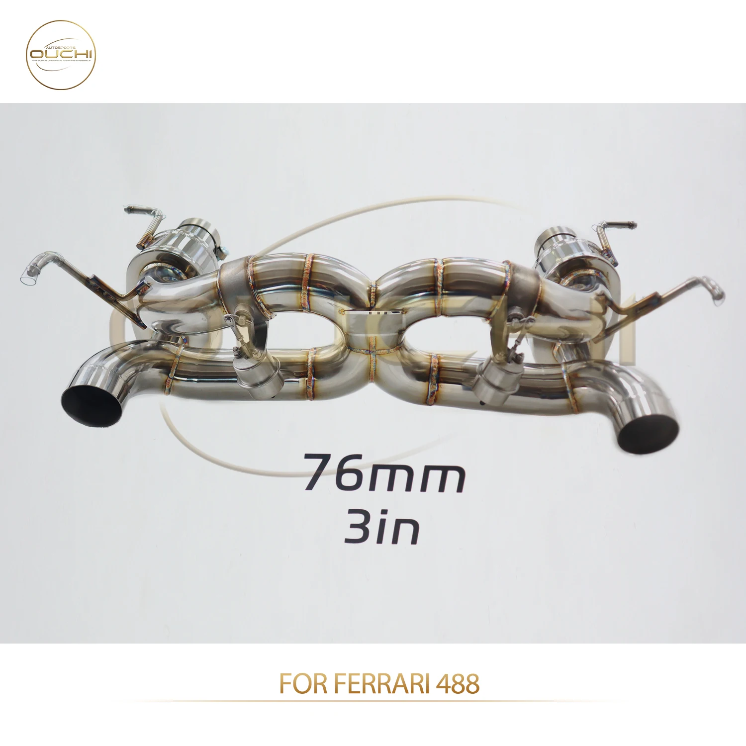 

OUCHI Factory Direct Sales Catback for Ferrari 488 SS304 Pneumatic Valve Exhaust Muffler Customization Auto Parts