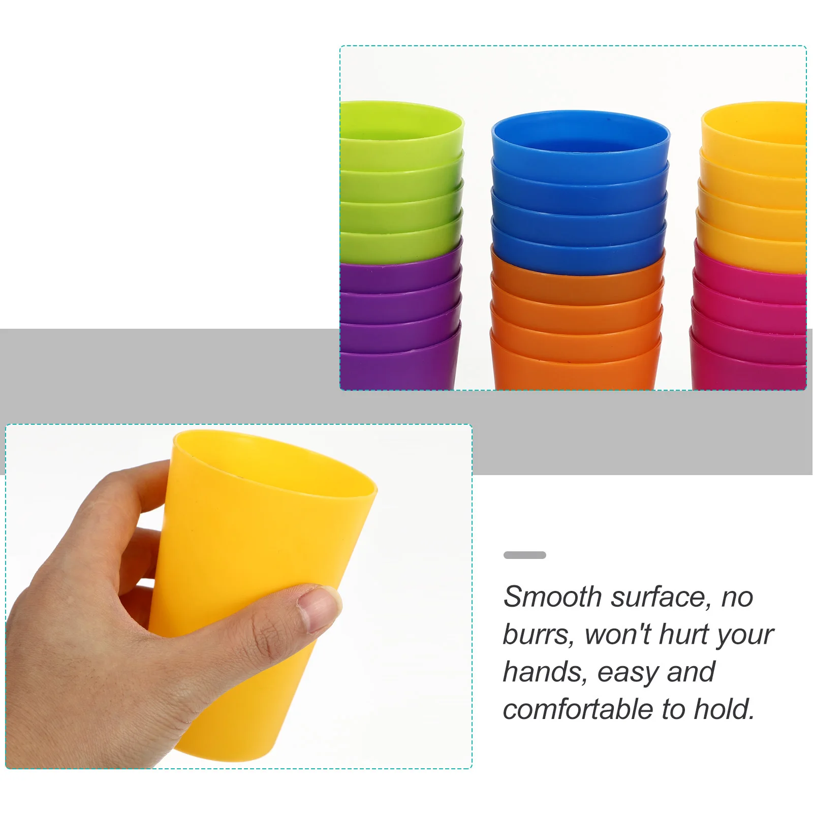 

24 Pcs Plastic Large Beverage Colorful Party Supplies Beer Drinking Cups Stackable Water Glass Kitchen Bar