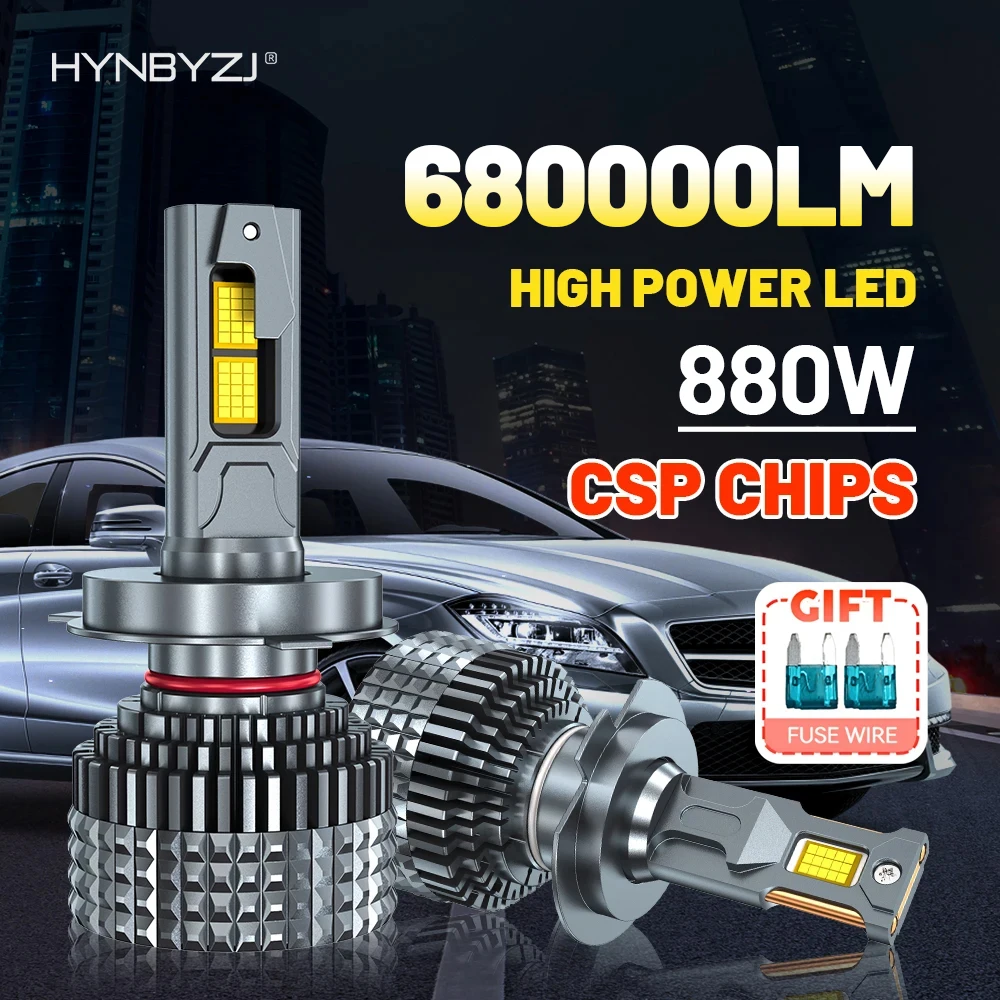 

HYNBYZJ 880W 68000LM H4 Светодиодная фара H11 H7 Led Canbus Автомобильные светодиодные фонари Автомобильная лампа H1 H8 H9 9005 9006 9012 12 В 24 В