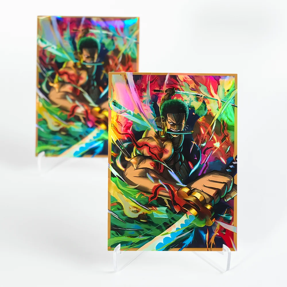 

60 PCS 67X92mm Holographic Card Sleeves Anime Standard Size Trading Card Protectors for OPCG/MTG/PKM Game Cards Foil Pocket