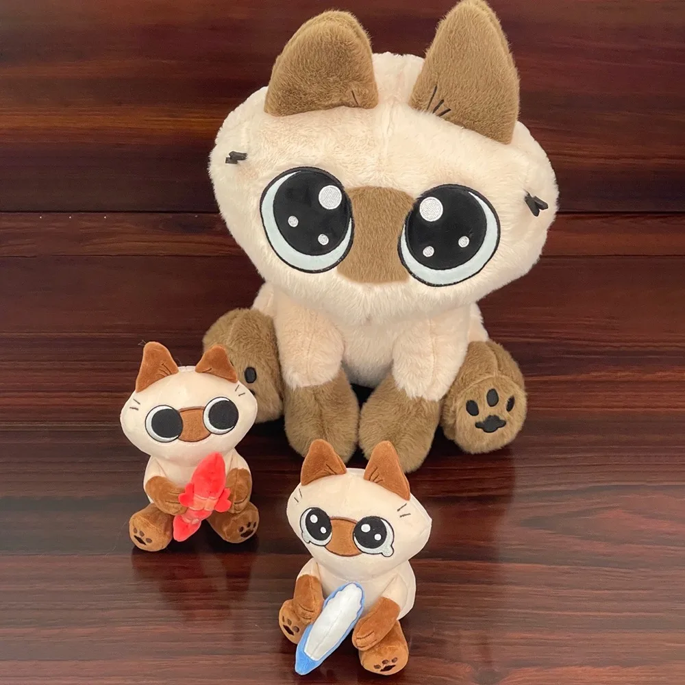 Kawaii Siamese Cat Toy Plush Animal Magnetic Doll Cartoon Cat for Kids Birthday Christmas Gifts 18cm